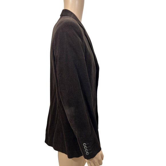 Tasso Elba Men’s Vtg Blazer Sports Coat Jacket M 39 -41 Brown Corduroy 3-Button - Picture 7 of 13